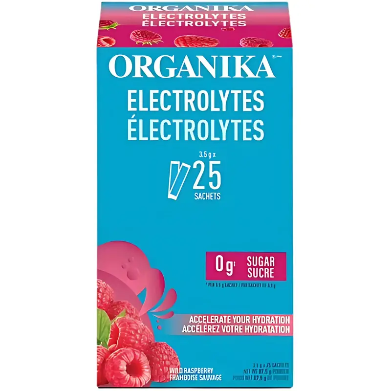 Organika Wild Raspberry Electrolyte Sachets – On-The-Go Pack, 25 × 3.5G 1