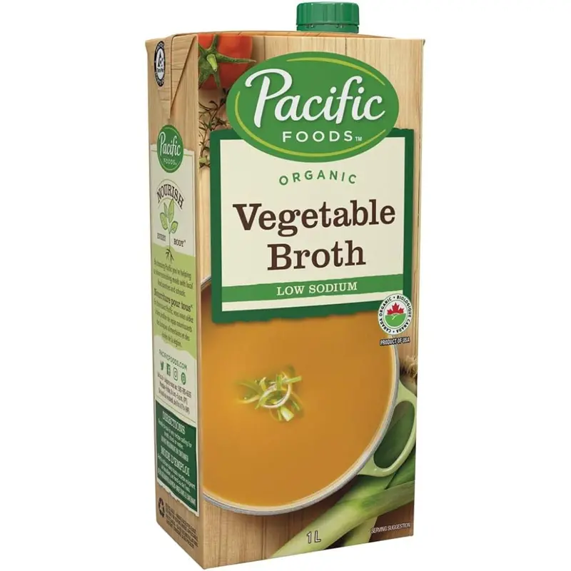 Pacific Foods Organic Low Sodium Vegetable Broth – 1 Liter 1