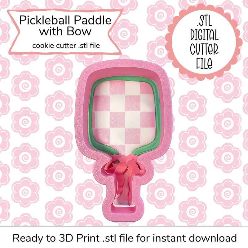 Pickleball Paddle With Bow Cutter – Stl File For Bakers 1