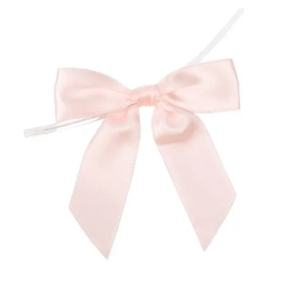 Pink Pre-Tied Ribbon Bow – Soft Satin Finish (Pack Of 25) 1
