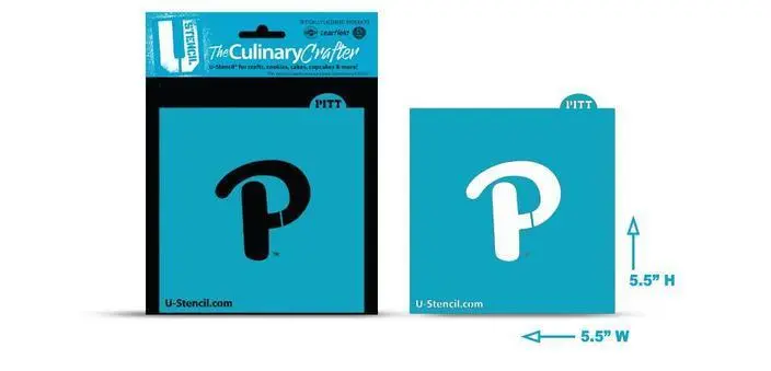 Pitt University ‘P’ Monogram College Stencil 1