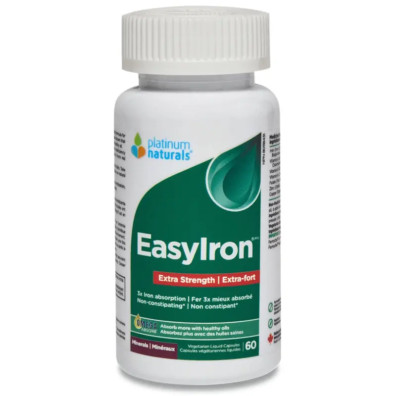 Platinum Naturals Easyiron Extra Strength – Gentle Iron Supplement, 60 Capsules 1