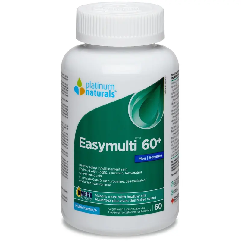 Platinum Naturals Easymulti 60+ Men – Comprehensive Daily Multivitamin For Aging Men, 60 Capsules 1