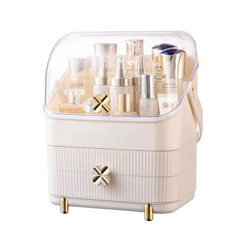 Portable Makeup Organizer With Drawers And Clear Lid – Vanity Display Case 1