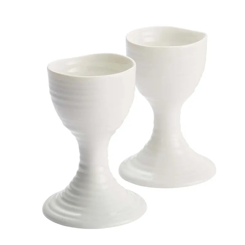 Portmeirion Sophie Conran Egg Cup Set – Pair Of Contemporary White Cups 1