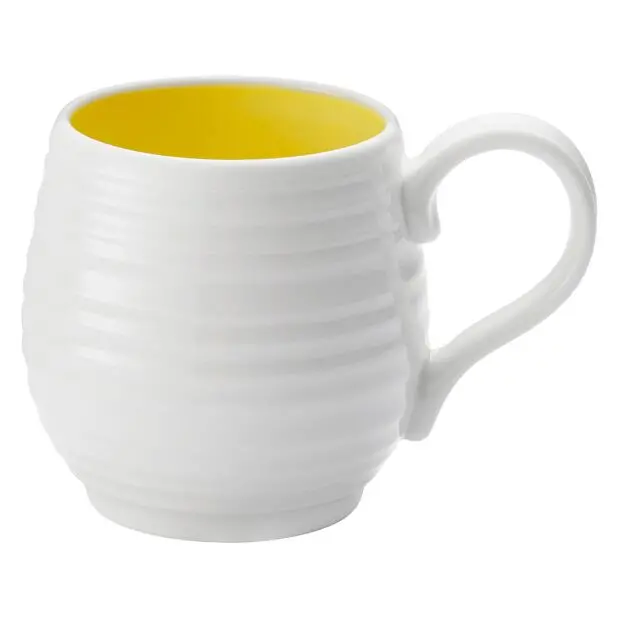 Portmeirion Sophie Conran White Honey Pot Mug – Sunshine Yellow Glaze 1