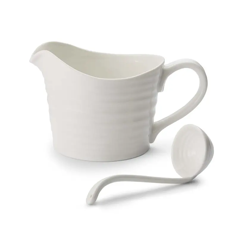 Portmeirion Sophie Conran White Sauce Jug With Mini Ladle 1