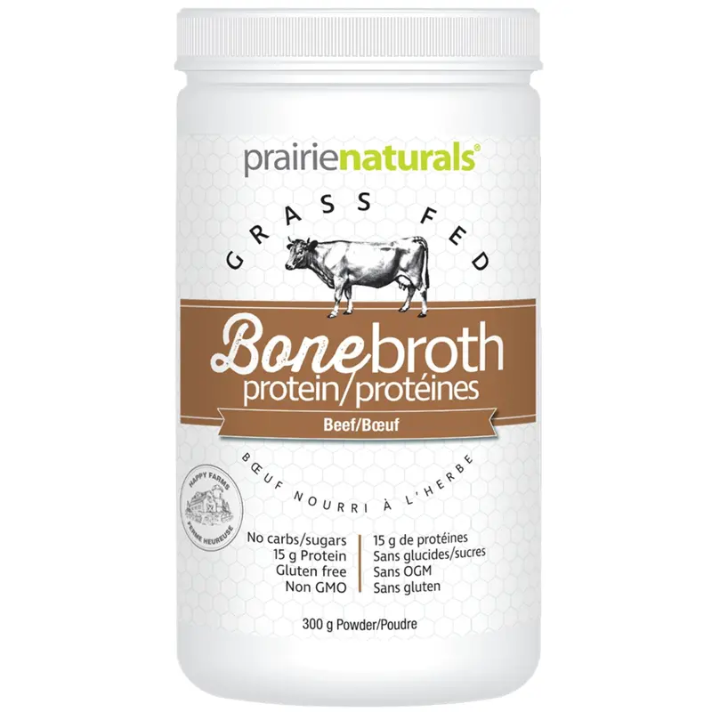 Prairie Naturals Beef Bone Broth Powder – 300G Collagen-Rich Supplement 1