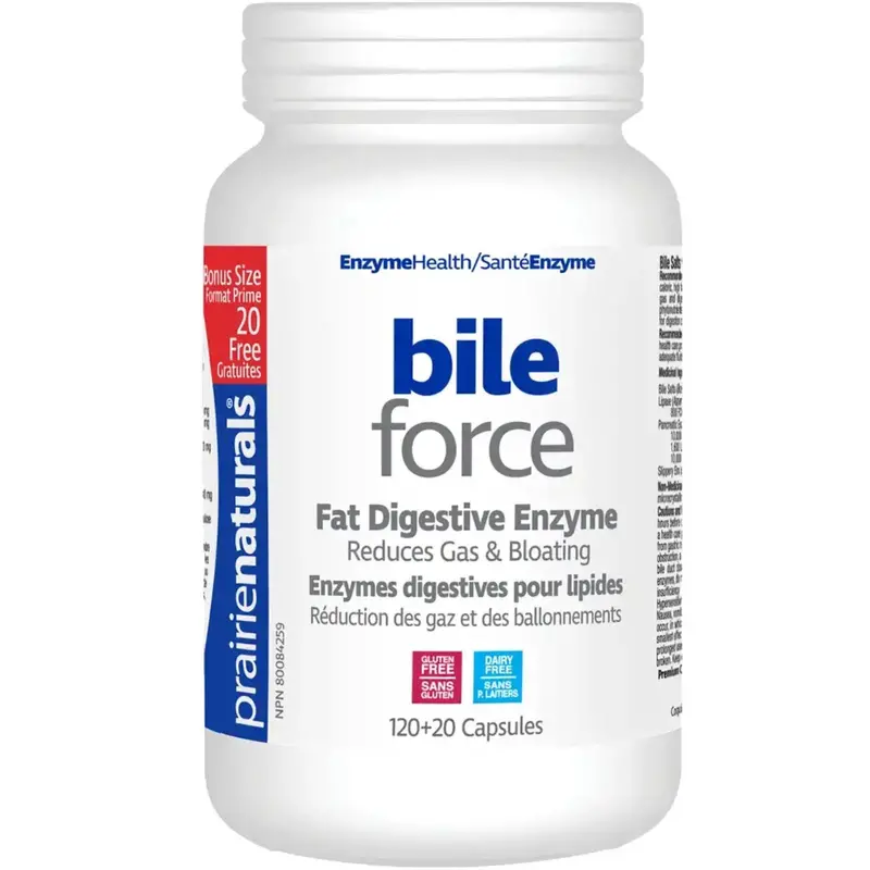 Prairie Naturals Bile Force Digestive Support Capsules – 140 Count (120+20 Bonus) 1