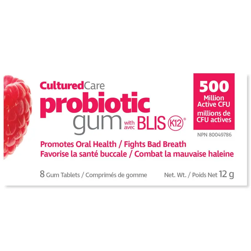 Prairie Naturals Blis K12 Probiotic Chewing Gum – Raspberry-Pomegranate Flavor (8 Count) 1