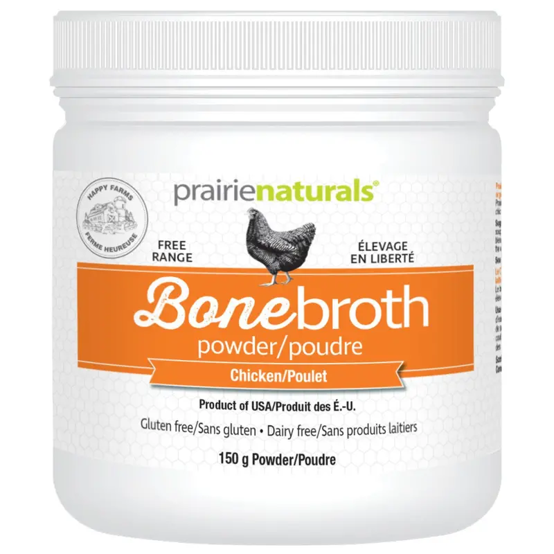 Prairie Naturals Chicken Bone Broth Powder – 150G Collagen-Rich Traditional Broth Concentrate 1