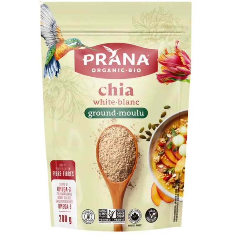 Prana Organic Ground White Chia Seeds – 200G Omega-Rich Superfood Powder 1