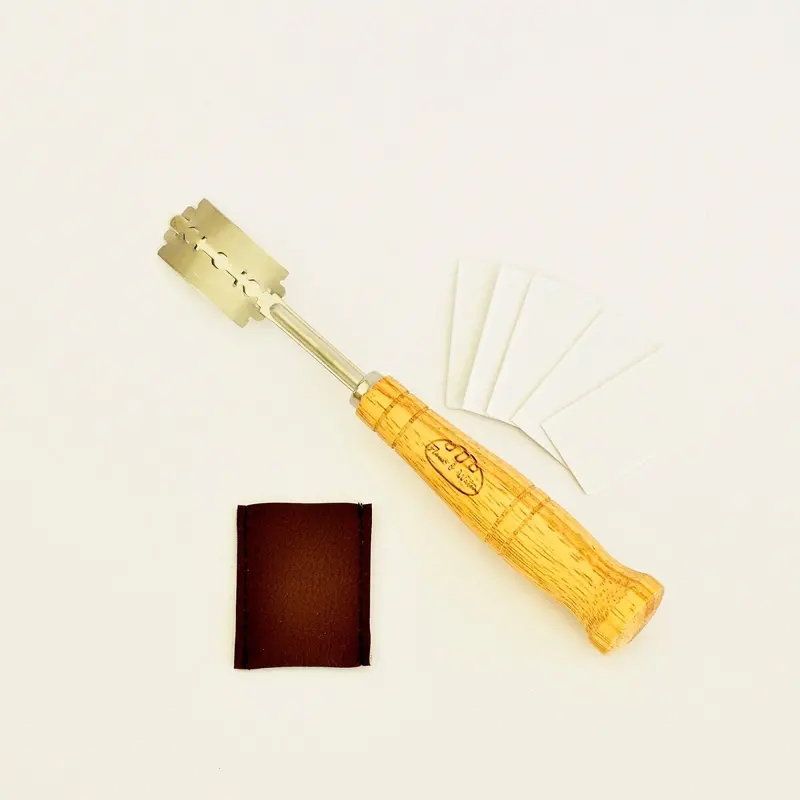 Precision Bread Scoring Lame With Replaceable Razor Blades & Leather Sheath 1
