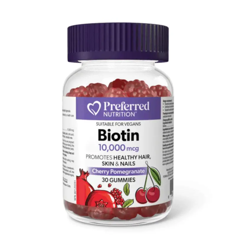 Preferred Nutrition Biotin Gummies – 10,000Mcg, 30 Count 1