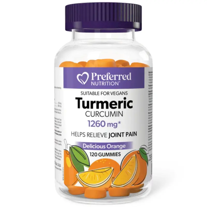 Preferred Nutrition Turmeric Curcumin Gummies – 120 Count 1