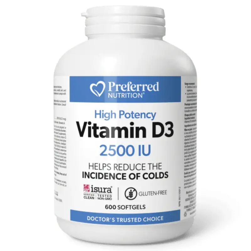 Preferred Nutrition Vitamin D3 2500 Iu – 600 Softgels 1