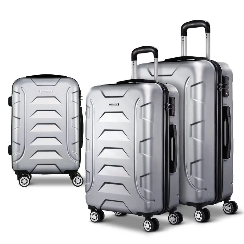 Premium 3-Piece Hardshell Luggage Set – Sleek Silver Finish, Lightweight Abs Construction 1