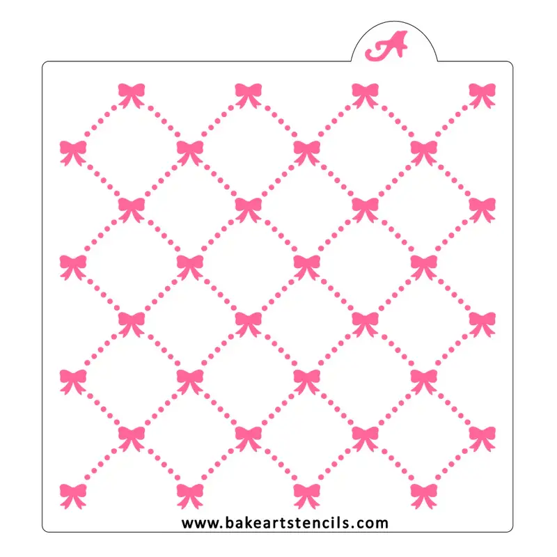 Preppy Bow Design Baking Stencil For Cookies And Cakes 1