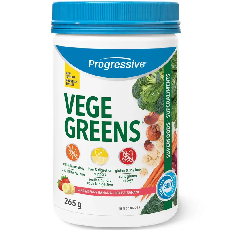Progressive Vegegreens Strawberry Banana Superfood Blend – 265G 1