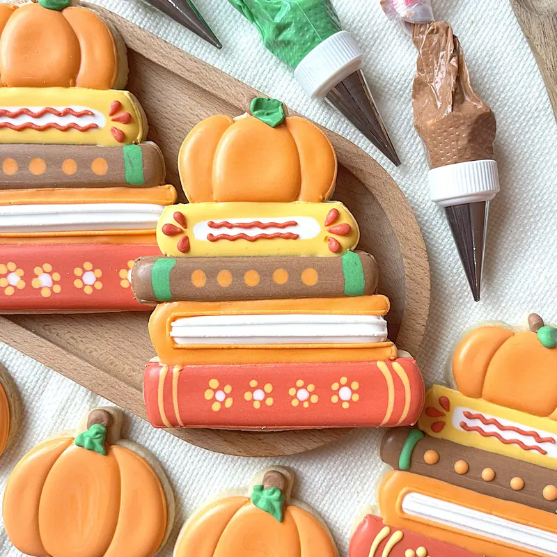 Pumpkin Book Stack Cookie Cutter (Physical Or Digital) 1