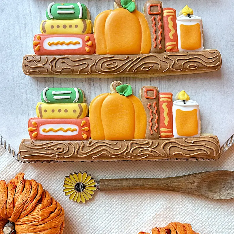 Pumpkin Bookshelf Cookie Cutter (Physical Or Digital) 1
