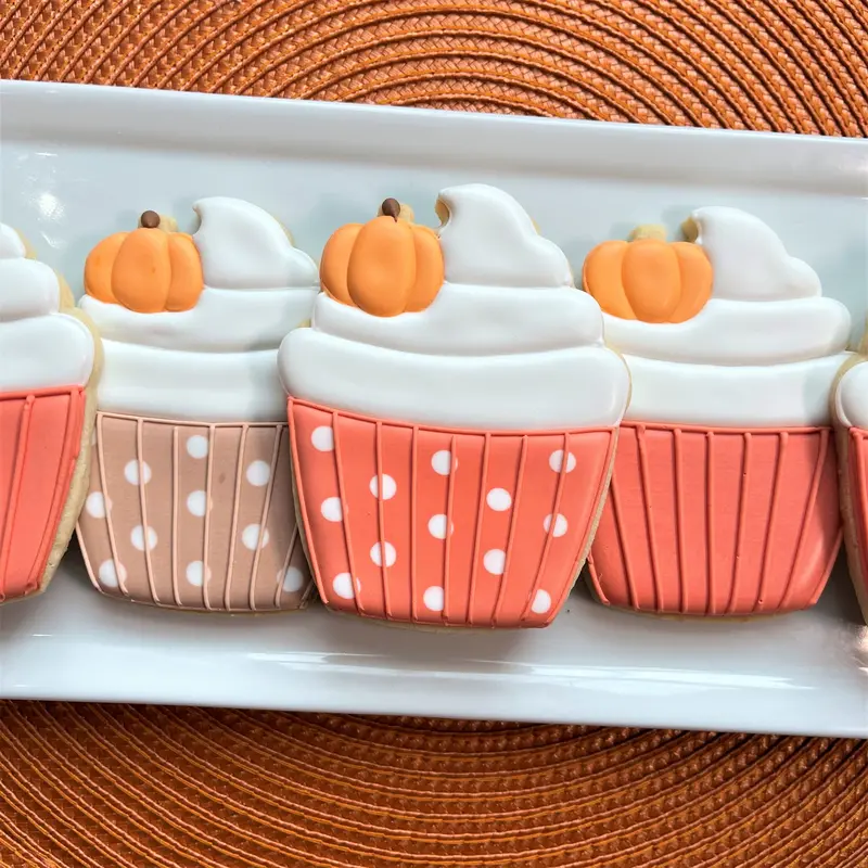 Pumpkin Cupcake Shaped Cookie Cutter 1