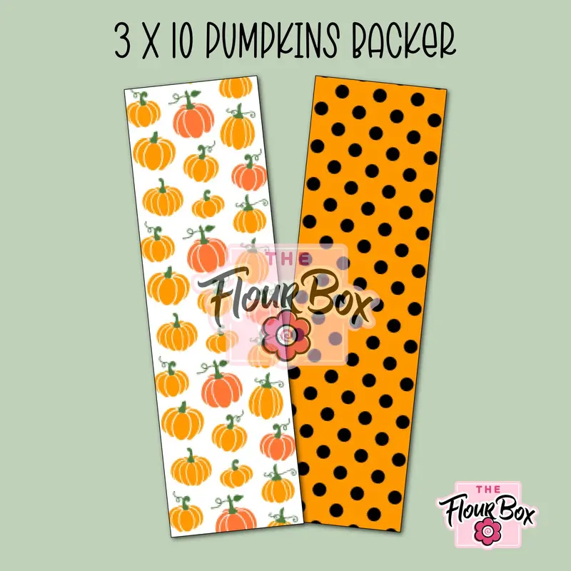 Pumpkin & Orange Dots Cookie Box Backer – 3" X 10" Long Format (25 Pcs) 1