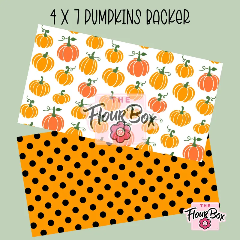 Pumpkin & Orange Dots Cookie Box Backer – 4" X 7" Rectangular Format (25 Pcs) 1