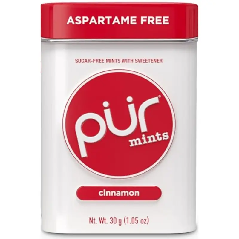 Pur Cinnamon Sugar-Free Mints – Warm Spiced Breath Freshener, 30G Compact Tin 1