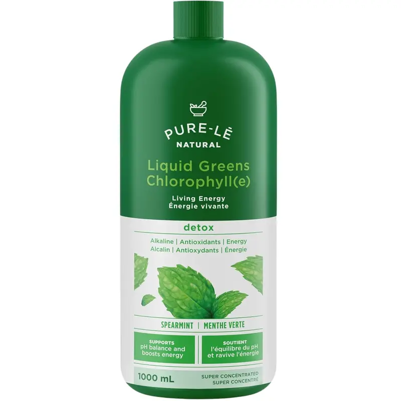 Pure-Le Naturals Liquid Greens Chlorophyll – Mint Flavor, 1 L 1