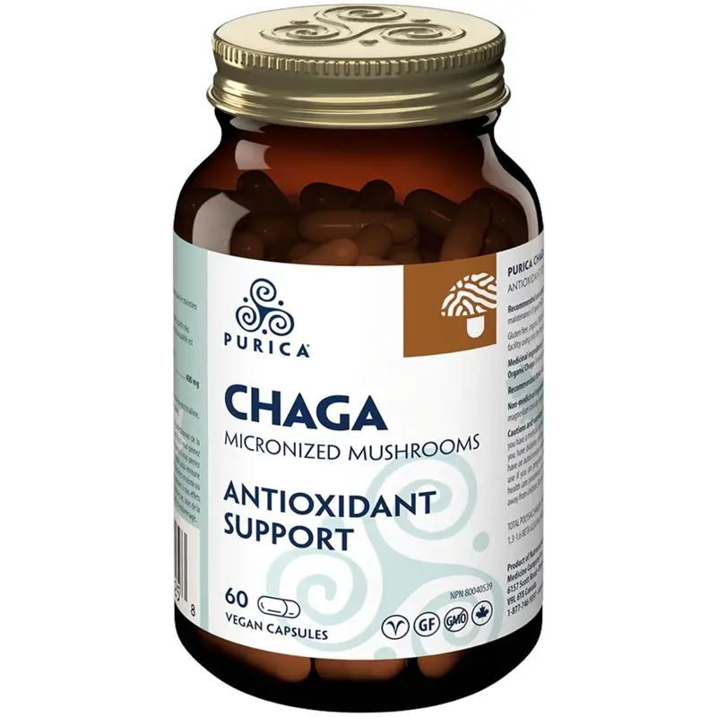 Purica Chaga Mushroom Extract – Antioxidant-Rich, 60 Capsules 1