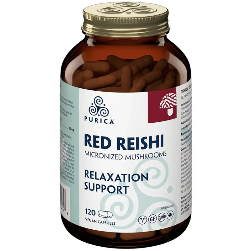 Purica Red Reishi Mushroom – Adaptogenic Immune Support, 120 Capsules 1