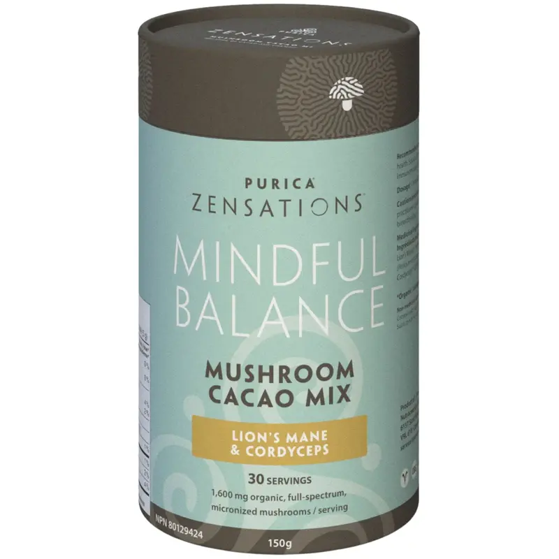 Purica Zensations Mindful Balance Cacao & Mushroom Blend – 150 G 1