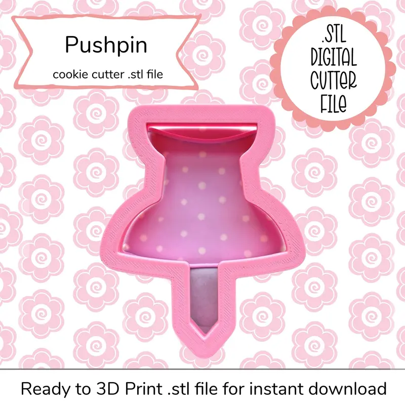 Pushpin Shape Svg Stl Digital Cutting Template For Craft Machines 1