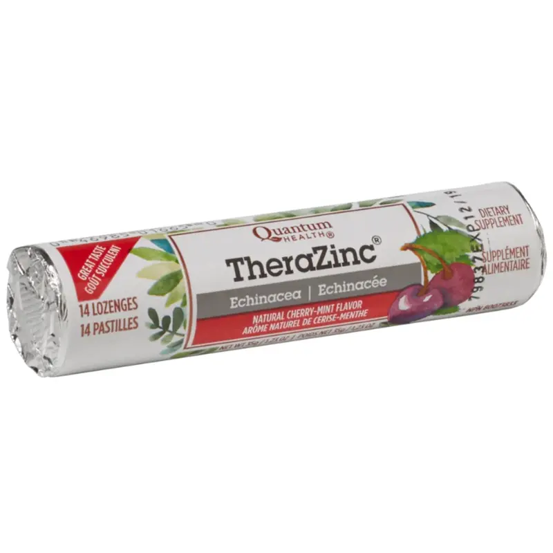Quantum Therazinc Echinacea Lozenges (Cherry-Mint Flavor) – 14 Count 1