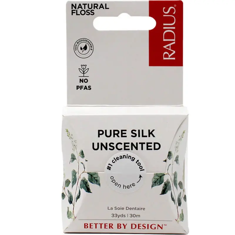 Radius Silk Dental Floss – Unscented, 33 Yards (30 M) 1