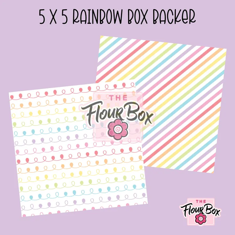 Rainbow Cookie Box Backer – 5" × 5" Square – 25 Pcs 1