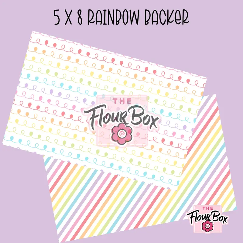 Rainbow Cookie Box Backer – 5" × 8" Rectangular – 25 Pcs 1