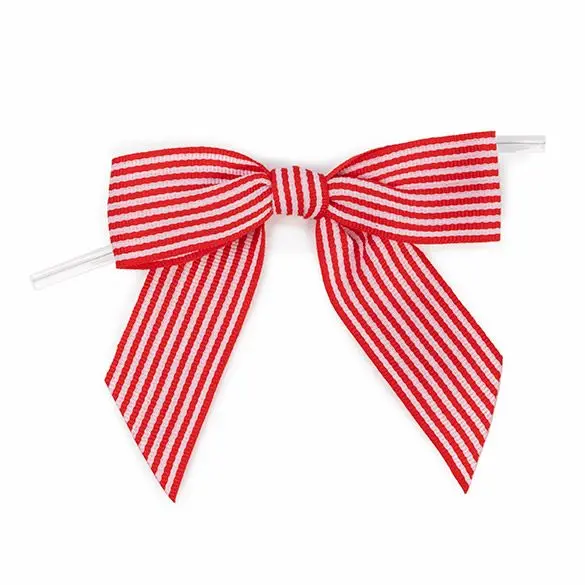 Red And White Striped Pre-Formed Bow Pack – 25 Count 1