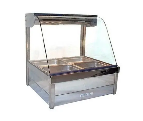 Roband C22Rd Hot Food Display Counter – Straight-Glass 4-Pan Serving Station 1