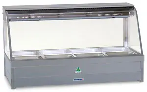 Roband C24Rd Hot Food Display Counter – Straight-Glass 8-Pan Serving Station 1