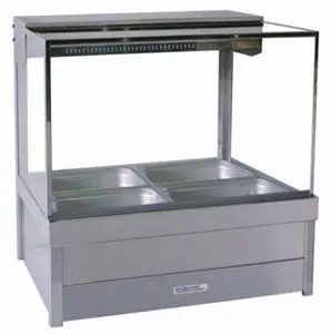 Roband S22Rd Hot Food Display Counter – Sleek 4-Pan Straight-Glass Serving Unit 1