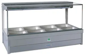 Roband S24Rd Hot Food Display Counter – 8-Pan Straight-Glass Serving Unit 1