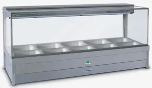 Roband S25Rd Hot Food Bar – 10-Pan Straight-Glass Bain Marie Display 1