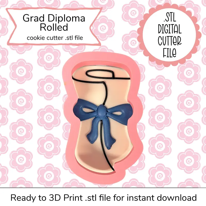 Rolled Diploma Digital Cookie Cutter – Stl File 1