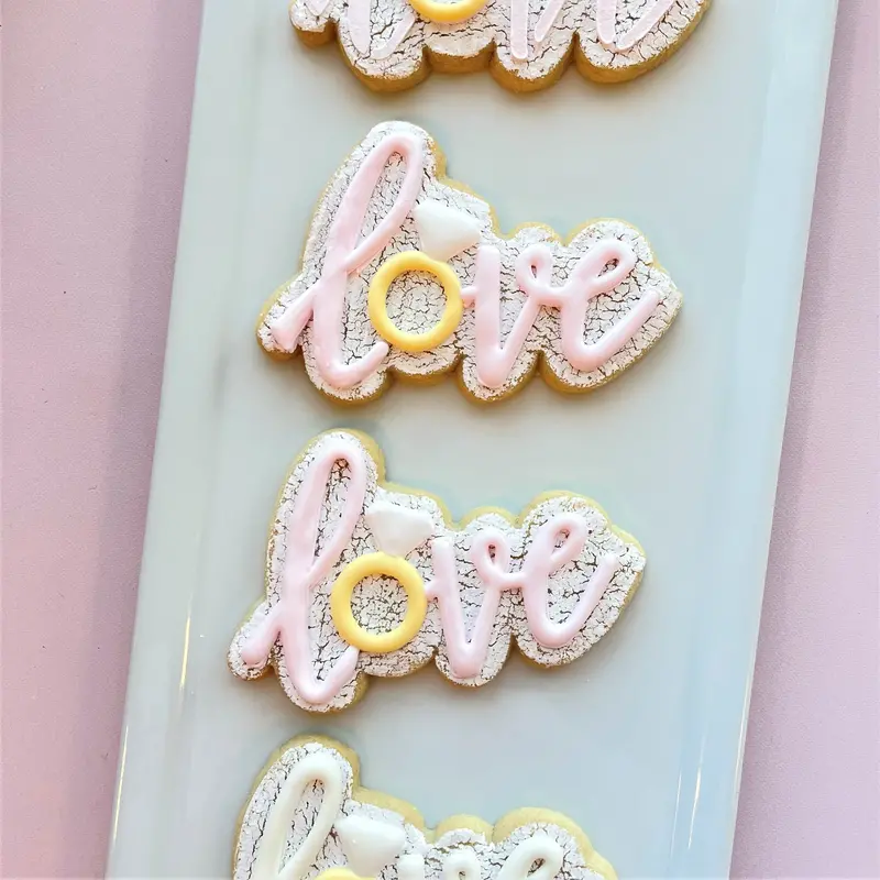Romantic Diamond Ring Cookie Cutter And Matching Stencil 1