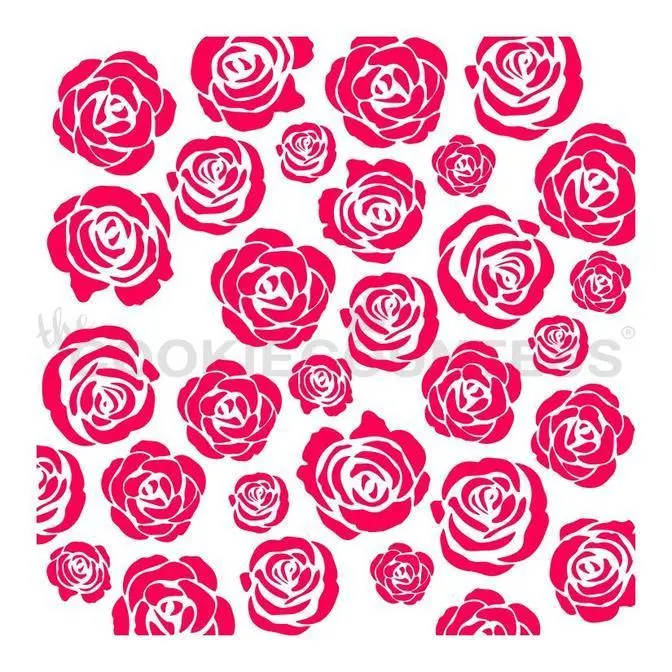 Rose Garden Patterned Cookie Stencil 1