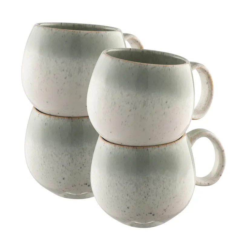 Round Ceramic Mugs Set Of 4 – Belleek Tivoli (Model 7168) 1