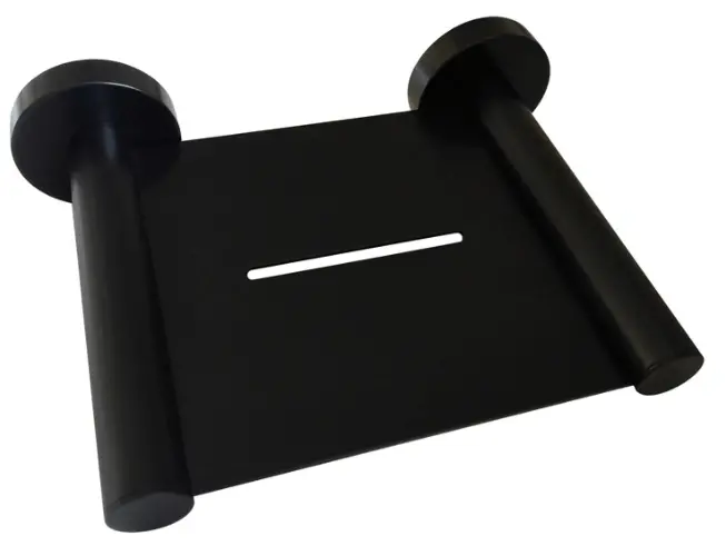 Round Matte Black Bathroom Soap Holder 1