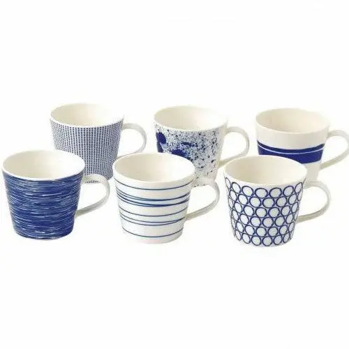 Royal Doulton Pacific Blue Ceramic Mugs – 450Ml, Set Of 6 1
